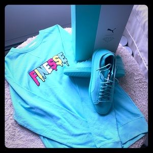 Finesse sweatshirt and puma shoes package deal